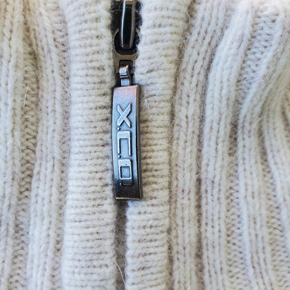 Columbia Sweater Women's XLarge Long Sleeve Zip Cardigan 10% Angora Beige - Picture 5 of 11